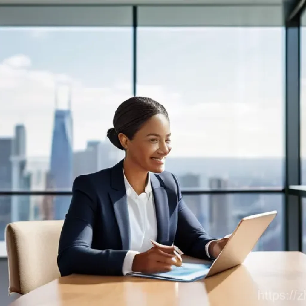 펀드투자상담사로서 고객 중심의 재무 계획 - **Personalized Financial Planning Session:** A professional, friendly female financial advisor, in h...