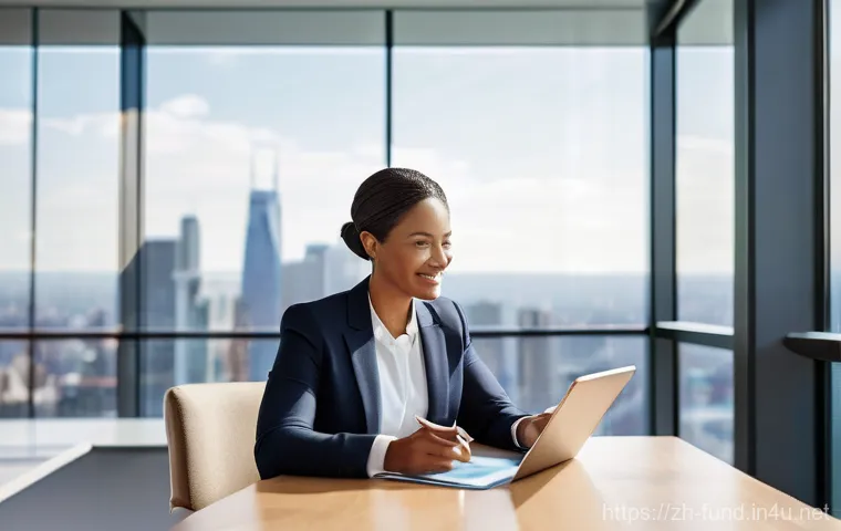 펀드투자상담사로서 고객 중심의 재무 계획 - **Personalized Financial Planning Session:** A professional, friendly female financial advisor, in h...