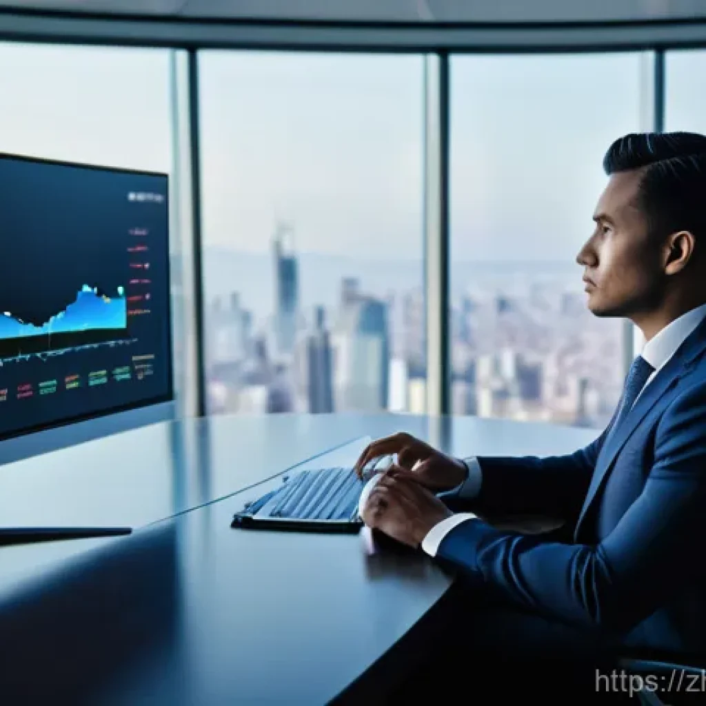 펀드투자상담사 직무 환경 변화 전망 - **Prompt:** A modern, technologically advanced financial advisor's office. A highly professional and...