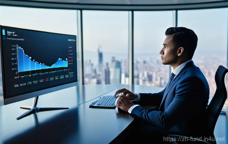 펀드투자상담사 직무 환경 변화 전망 - **Prompt:** A modern, technologically advanced financial advisor's office. A highly professional and...