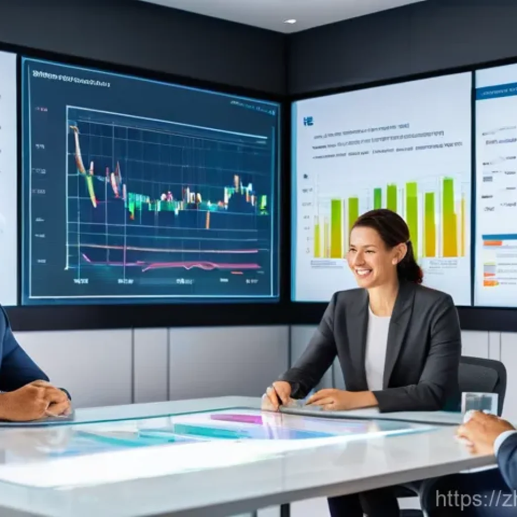 펀드투자상담사와 관련된 금융법 이해 - **Prompt:** A modern and brightly lit financial advisory office, where a diverse group of adult inve...