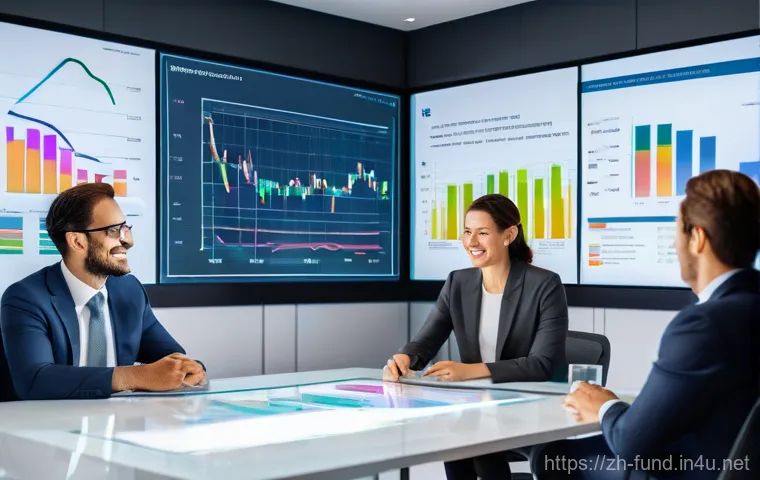 펀드투자상담사와 관련된 금융법 이해 - **Prompt:** A modern and brightly lit financial advisory office, where a diverse group of adult inve...