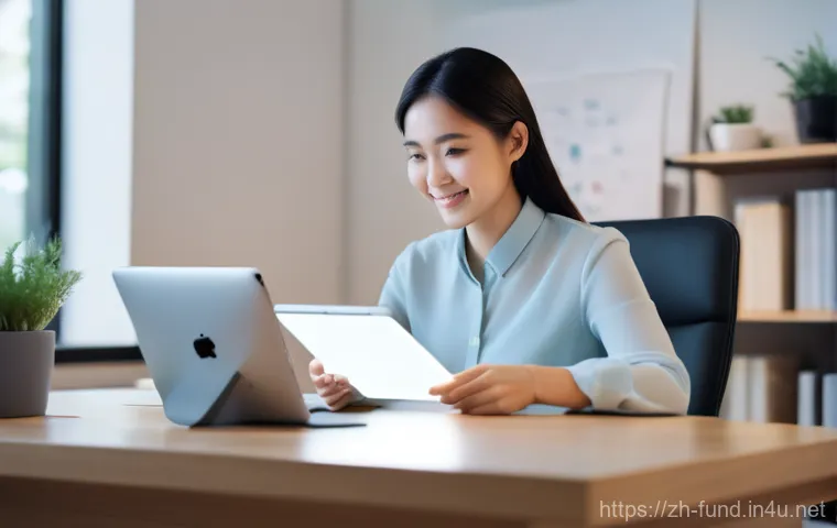 펀드투자상담사와 투자 펀드의 역사 - **Prompt:** A serene, confident East Asian woman in her early 30s, dressed in smart casual business ...