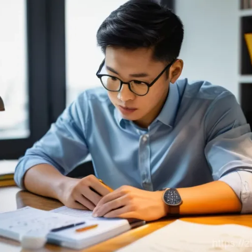 펀드투자상담사 교육과정 비교 - **Prompt:** A focused and determined young professional, of East Asian descent, sits at a clean, mod...