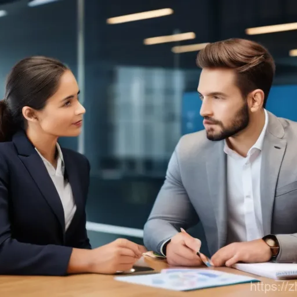 펀드투자상담사 관련 법적 책임과 역할 - **Prompt:** A diverse male financial advisor, impeccably dressed in a modern business suit, sits acr...