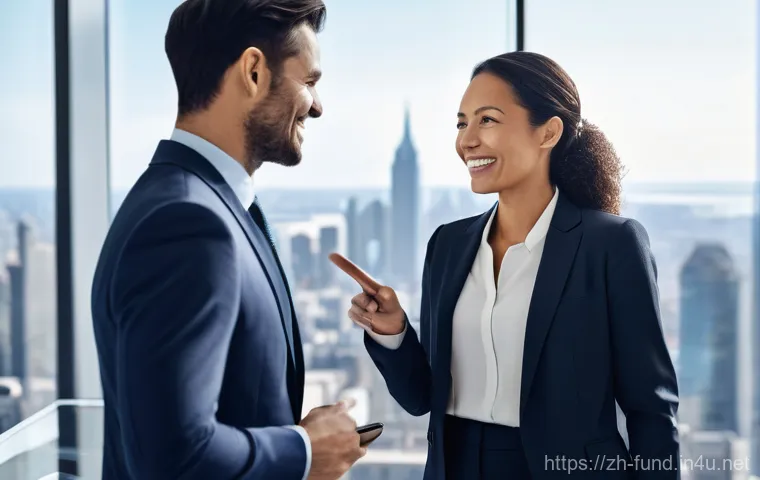 펀드투자상담사로서의 비전 및 사명 - **Prompt:** A professional financial advisor, a confident woman in her late 30s wearing a chic busin...