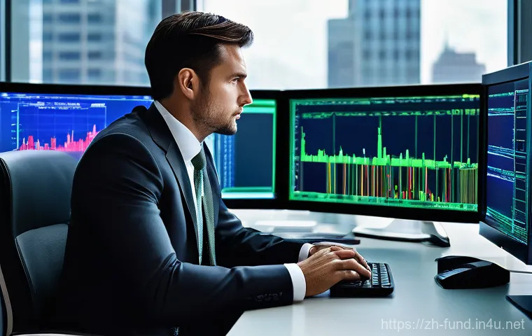 펀드투자상담사와 펀드매니저의 차이 - **Fund Manager in Action: The Market Navigator**
    A highly focused male fund manager, in his late...