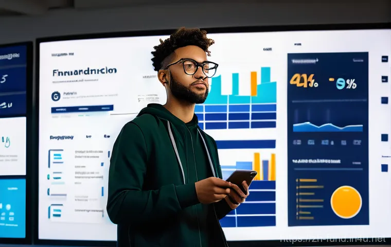 펀드투자상담사 관련 금융 시장 연구 - **Prompt:** A young adult (20s-30s, gender-neutral, diverse ethnicity) is comfortably seated on a mo...