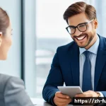 펀드투자상담사로서의 사회적 기여 - **Prompt 1: Personalized Financial Guidance**
    "A warmly lit, modern office setting. A profession...