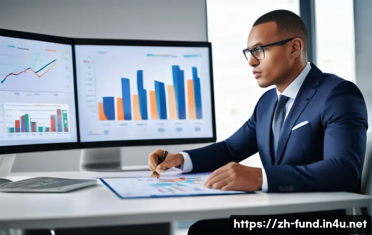 펀드투자상담사 자격증 필요성 - A professional financial advisor in a modern office environment, wearing formal business attire with...