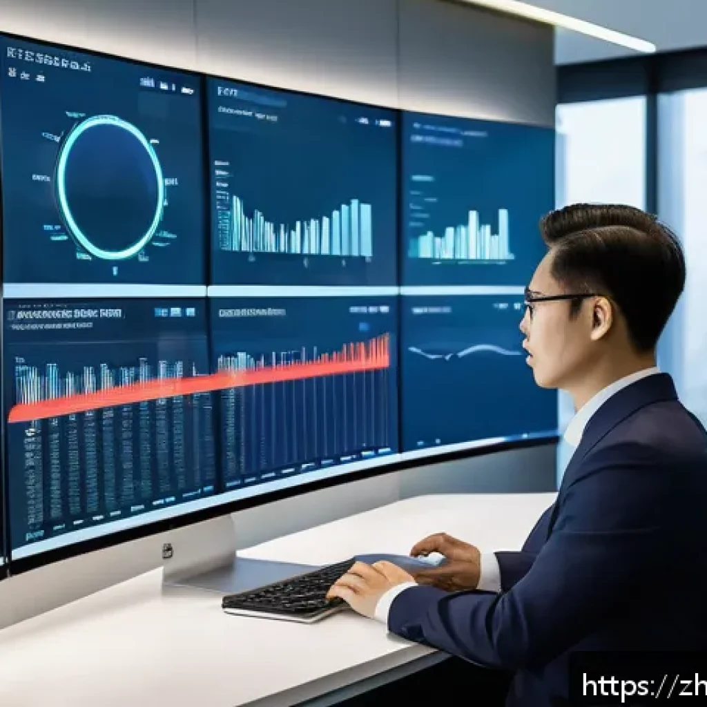펀드투자상담사와 직업 안정성 - A modern digital investment advisor office scene in a sleek, futuristic setting with large transpare...