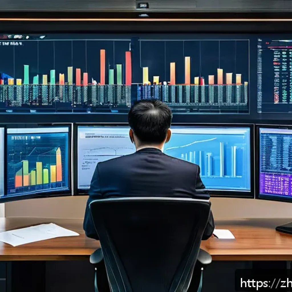 펀드투자상담사 시험문제 출제 경향 - A modern office scene showing a professional Chinese fund investment advisor in business attire, sit...