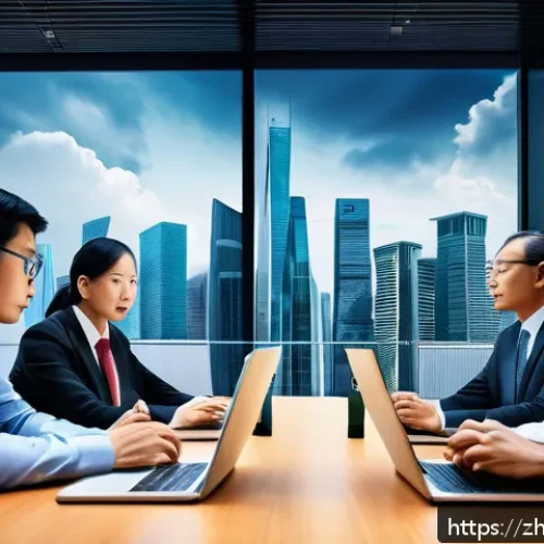 펀드투자상담사와 글로벌 금융 트렌드 - A dynamic financial market scene illustrating global economic uncertainty: skyscrapers of major worl...